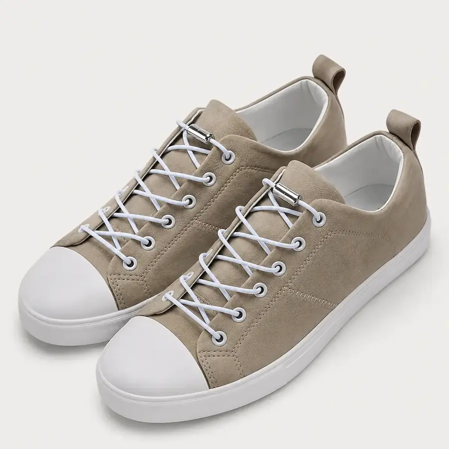 White round elastic laces with capsule closures